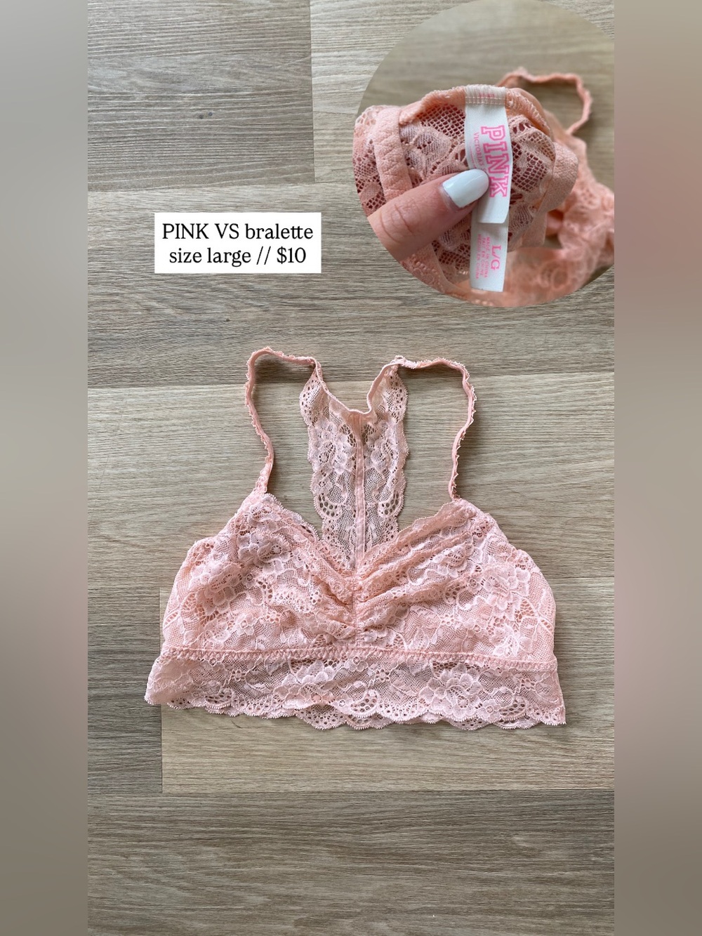 PINK VS bralette size large